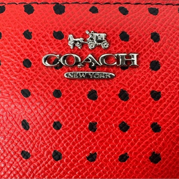 Coach 36357 Red Bandana Polka Dot Black Taxi Americana Wallet; EUC, Like New! - Picture 7 of 11
